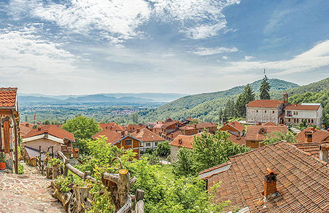 Hilltop view of the magnificent village Vevcani